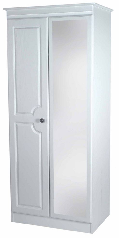 Image of Welcome Furniture Pembroke 76.2 Cm Wardrobe With Mirror - Cream