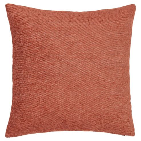Image of Plain Chenille Cushion, Burnt Orange