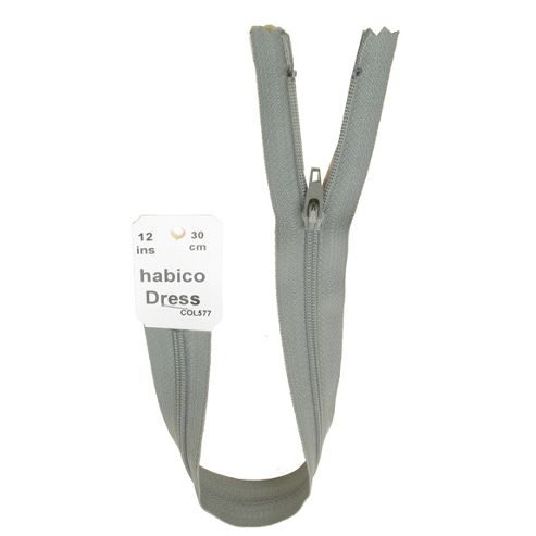 Image of Dress Zip - 30cm - Light Grey