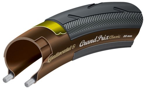 Image of Continental Gp Classic Black Chili 700 X 25mm Black/trans Folding Tyre