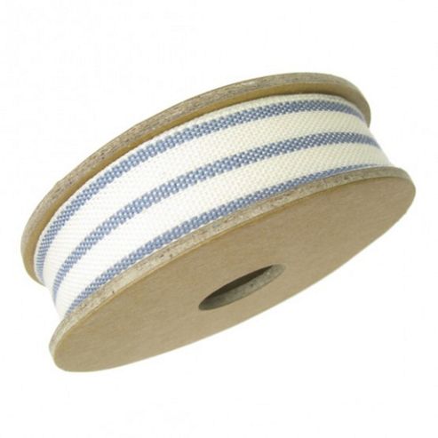 Image of Ribbon Reel - 2 Stripe Dark Blue/cream