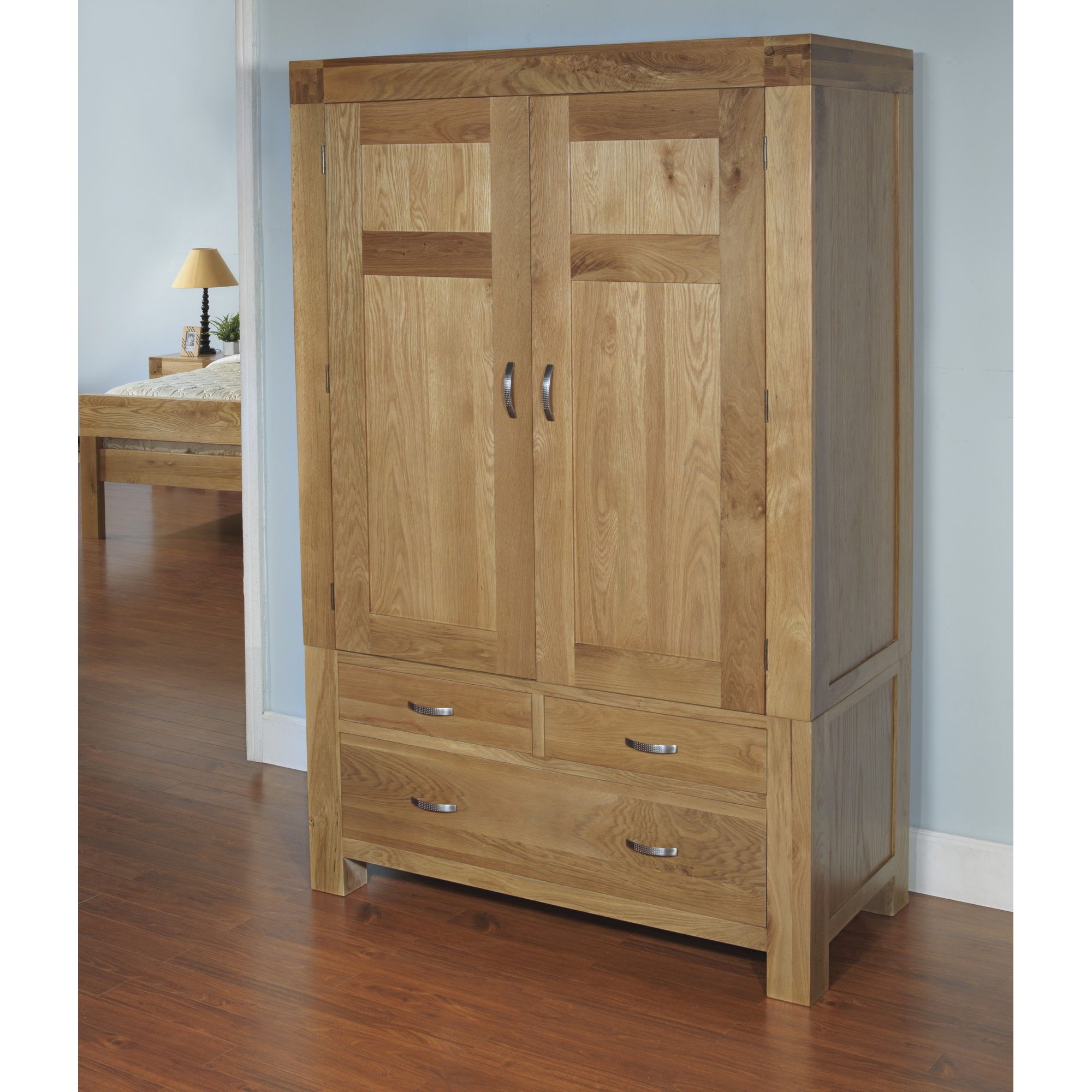 Hawkshead Rustic Oak Blonde Double Wardrobe at Tescos Direct