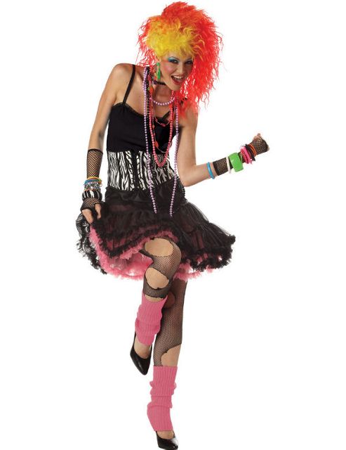Image of Adult 80s Party Girl Popstar Costume Small/medium