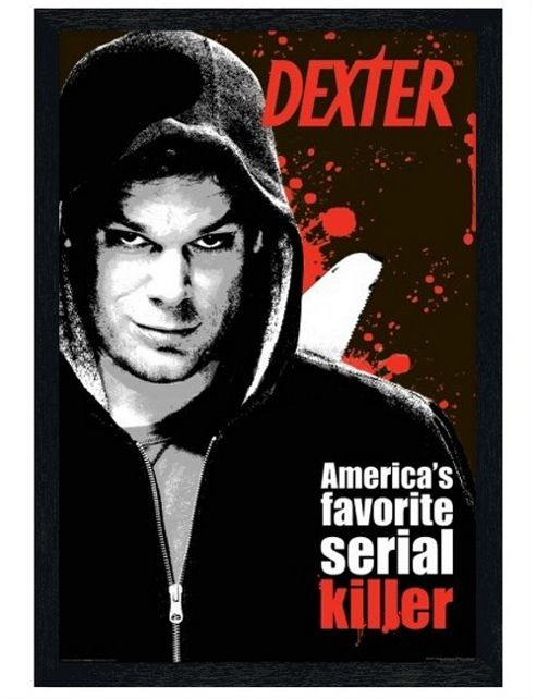 Image of Wooden Framed Dexter America's Favourite Serial Killer Poster