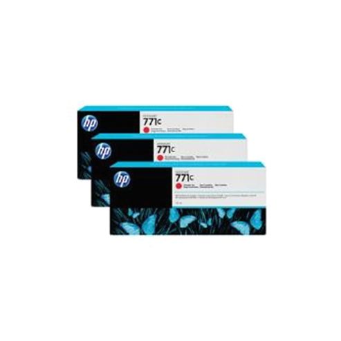 Image of Hp 771c (775ml) Chromatic Red Ink Cartridges (3-pack) For Designjet Z6200 1067mm/z6200 1524mm Photo Printers