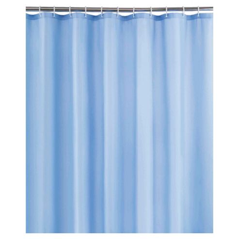 Image of Tesco Plain Blue Shower Curtain