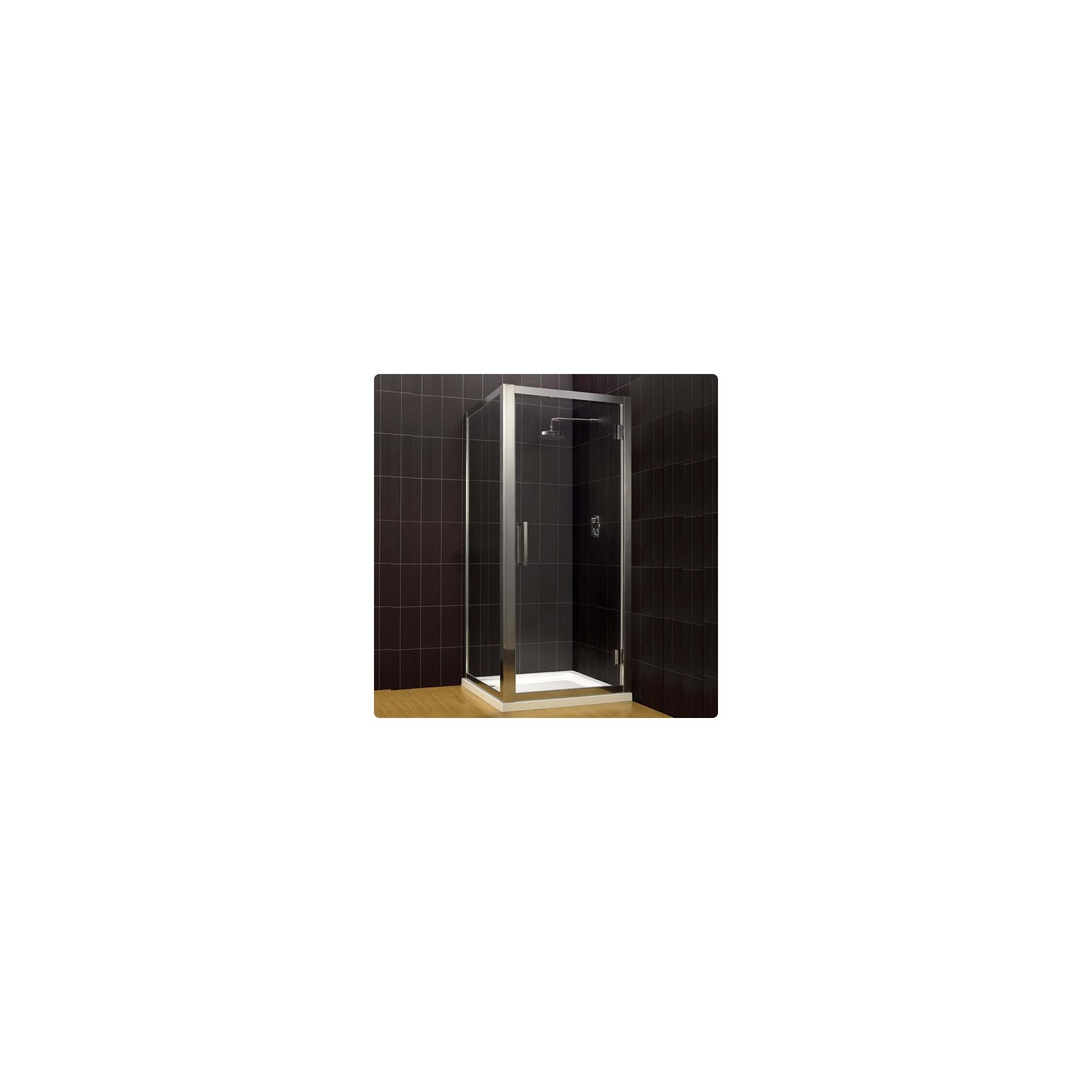 Duchy Supreme Silver Hinged Door Shower Enclosure with Towel Rail, 760mm x 760mm, Standard Tray, 8mm Glass at Tesco Direct