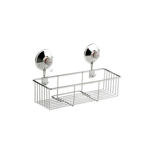 Image of Sanwood Shower Basket In Chrome With Suction Cups