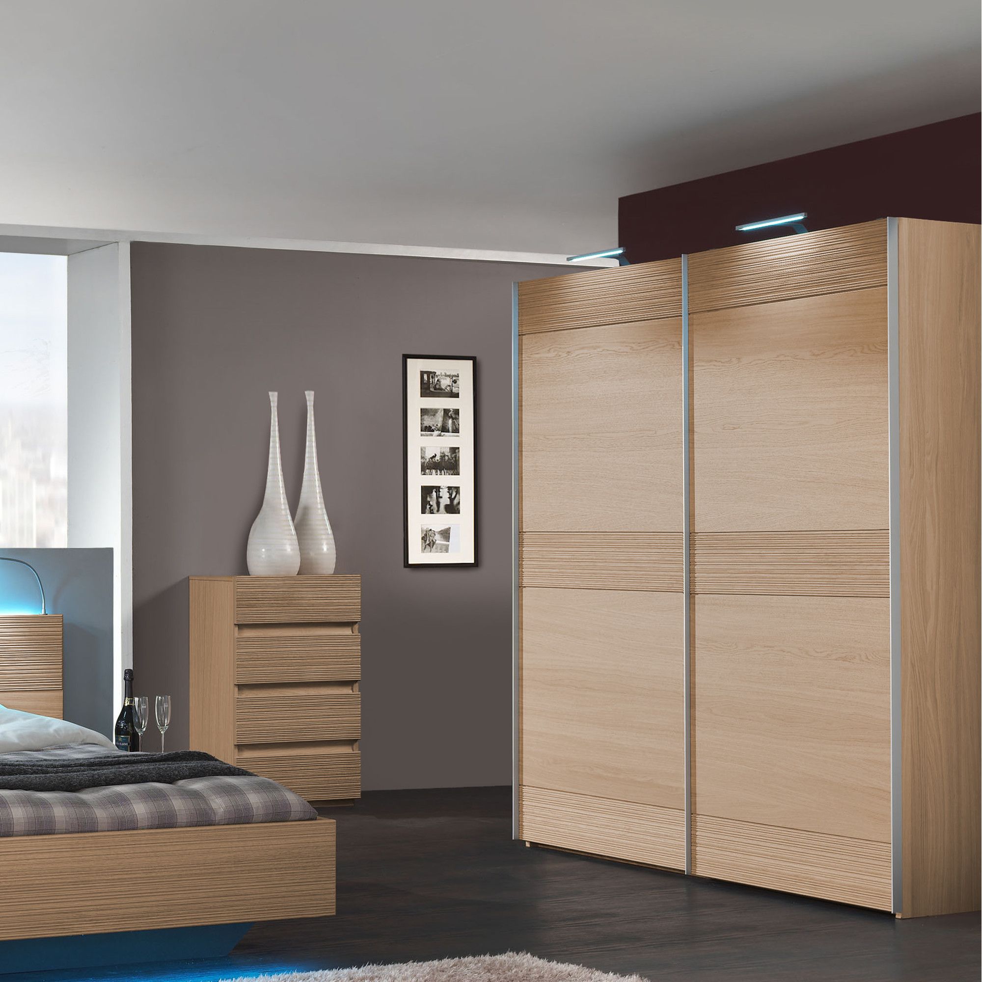 Sleepline Diva Wardrobe with 4 Shelves - 229cm - Without Mirror - Mat Lacquered at Tesco Direct