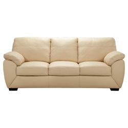 Alberta Large Leather Sofa, Ivory