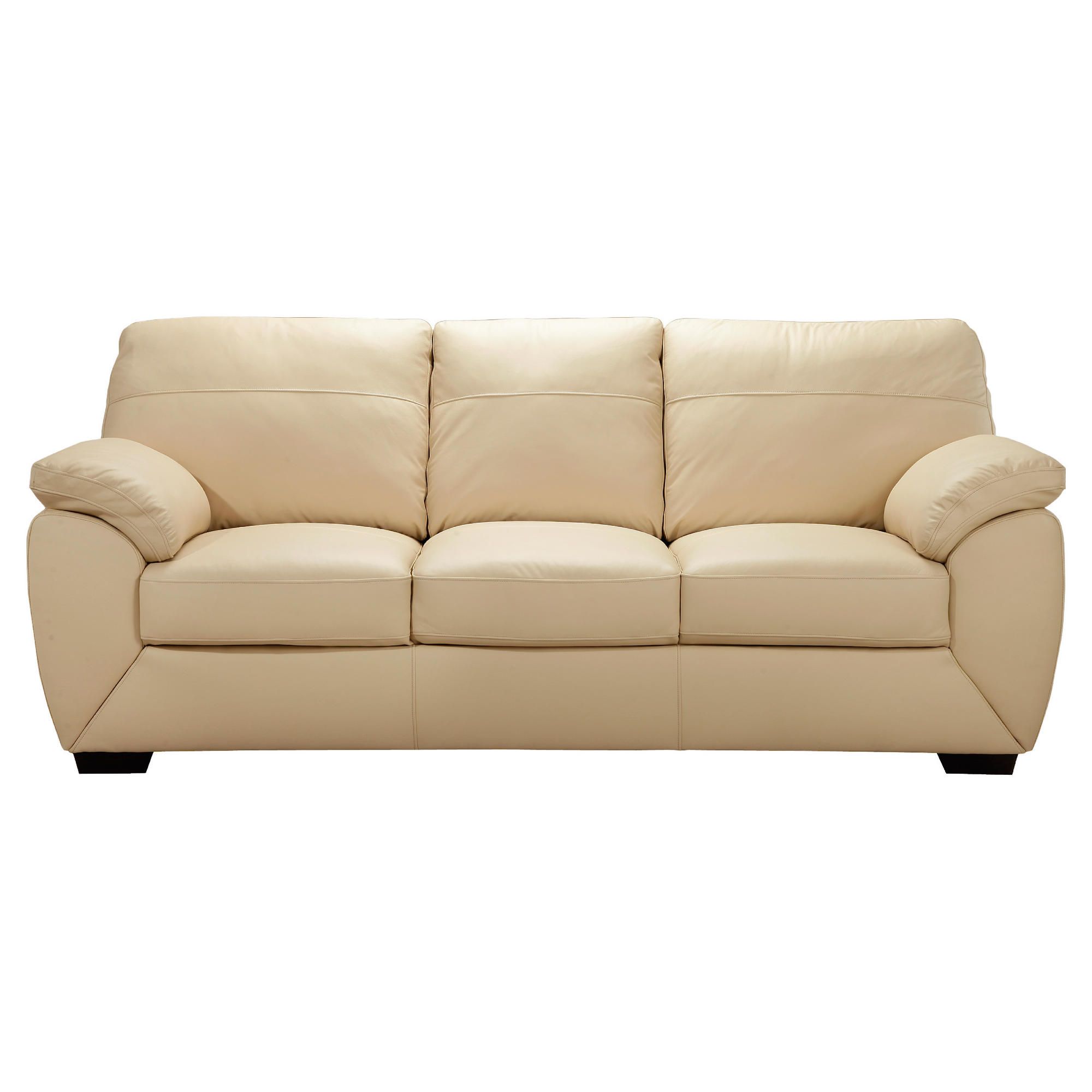 Alberta Large Leather Sofa, Ivory at Tesco Direct