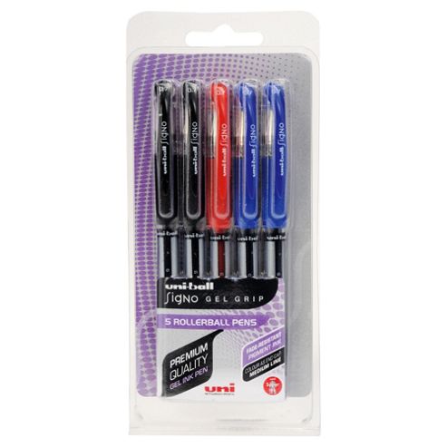 Image of Uni-ball Signo Gel Grip Um151 Roller Ball Pens, 5 Pack
