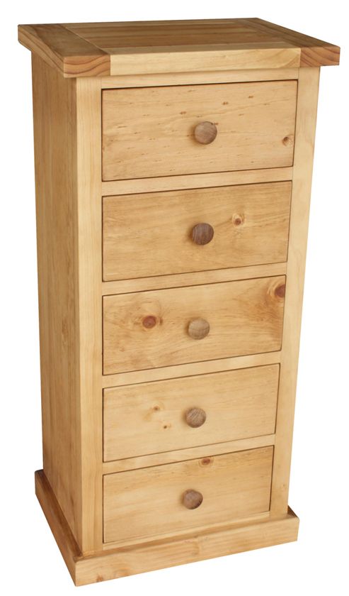 Image of Cotswold Solid Pine 5 Drawer Wellington
