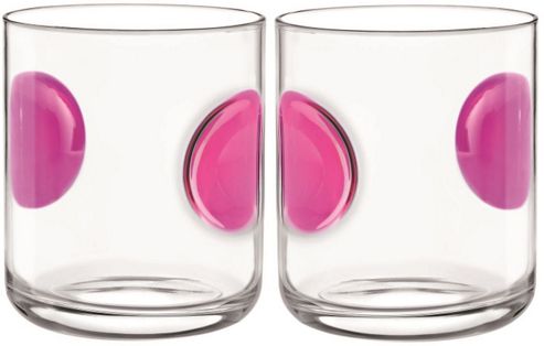 Image of Bormioli Rocco Giove Water Tumbler Glasses - Set Of 2 - Fuchsia Pink - 310ml