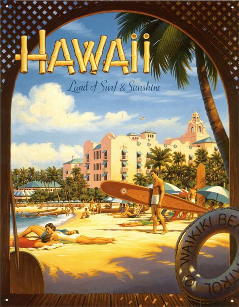Image of Erikson Hawaii - Land Of Surf & Sunshine Tin Sign