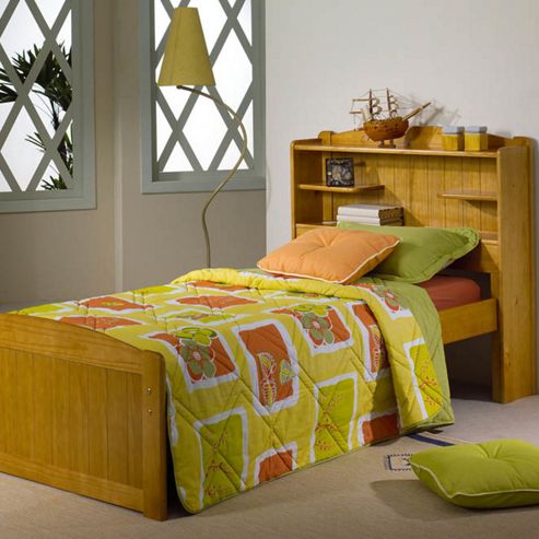 Image of Homestead Living Bookcase Single Bed Frame - Honey