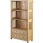 Home Essence Whitby Two Drawer High Bookcase in Ash Veneer