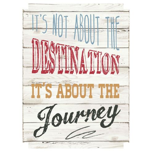 Image of Destination, Journey Typography Canvas 35 X 25cm