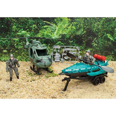Image of Stealth Force Soldier In Action Set - Demilitarized Zone Lookout With Canoe