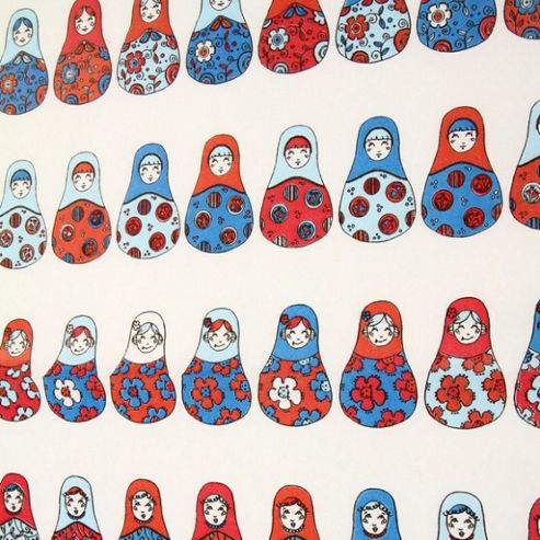 Image of Decopatch Sheet Ref. 568 Russian Dolls Red/white/blue