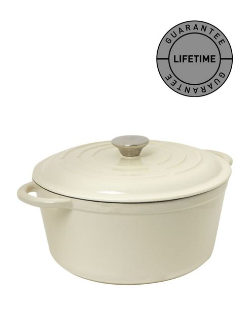 Image of Linea Cream Cast Iron Round Casserole, 25.5cm In Cream New