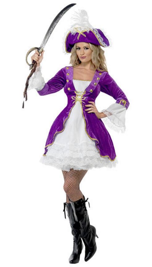 Image of Purple Pirate - Adult Costume Size: 12-14