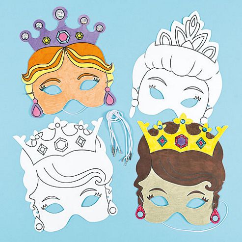 Image of Princess Colour-in Masks (pack Of 6)