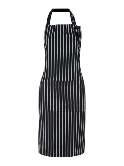 Image of Linea Butcher Stripe Apron In Black & White