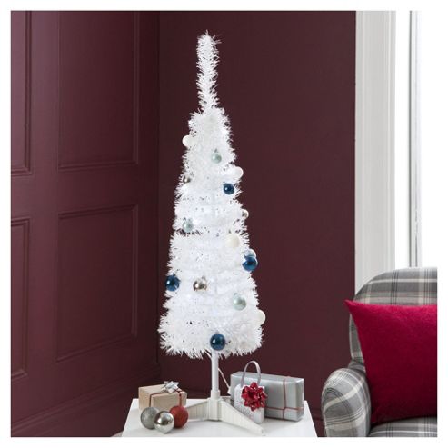 Image of Festive White Decorated Pop Up Christmas Tree, 3ft
