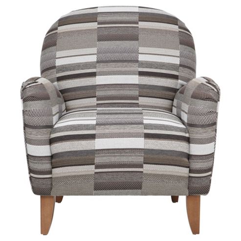 Image of Lausanne Horizontal Patchwork Armchair, Mocha