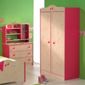 Parisot Miss Griotte Two Door Wardrobe in White Stained Pine / Raspberry
