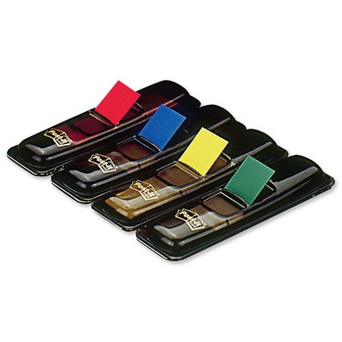 Image of Post-it Small Index Flags Repositionable W12xh43mm Standard Colours Ref 683-4 [pack 140]