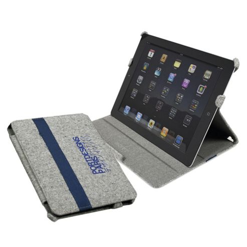 Image of Port Designs Kobe Ipad Canvas Case With Integrated Stand Grey/blue