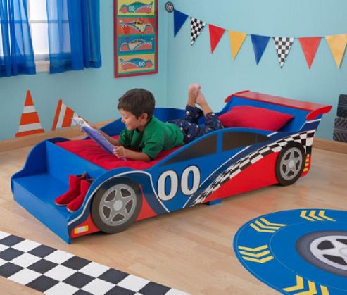 Image of Kidkraft Racecar Toddler Bed