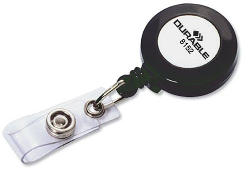 Image of Durable Badge Reel For Punched Clip Holes 800mm Charcoal Ref 8152 [pack 10]