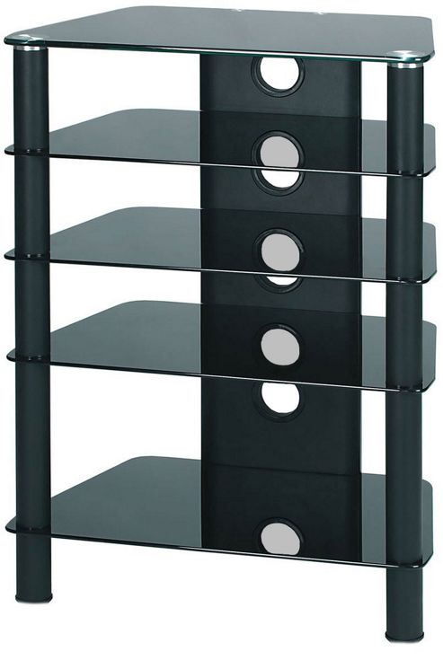 Image of Demagio Hifi Stand With Black Glass And Black Legs