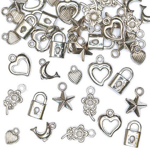 Image of Silver Bracelet Charms (pack Of 90)