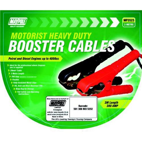 Image of 380a Booster Cable Set Suitable For Engines Up To 4000cc