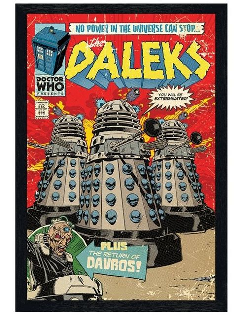 Image of Black Wooden Framed Dr Who The Daleks No Power In The Universe Can Stop Poster