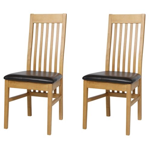 Image of Pair Of Vertical Slat Back Chairs