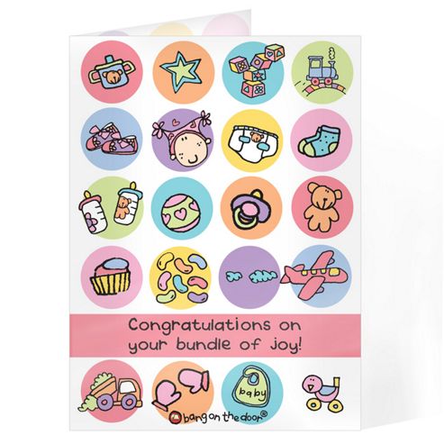 Image of Personalised Bang On The Door New Baby Card
