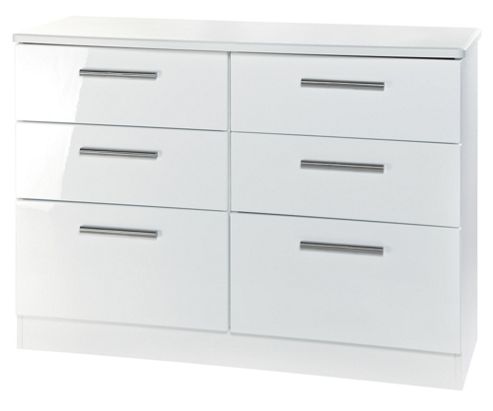 Image of Welcome Furniture Knightsbridge 6 Drawer Midi Chest - White - White