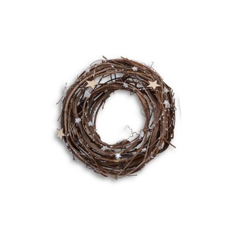 Image of Small Natural Twig Handmade Christmas Wreath With Star Detail