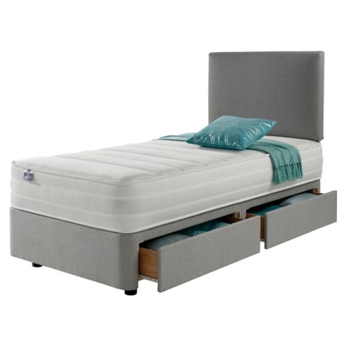 Image of Silentnight Mirapocket 1200 Classic 2 Drawer Single Divan Light Grey No Headboard