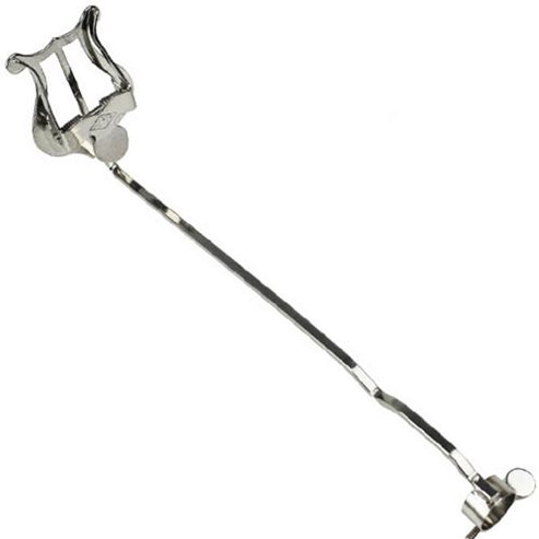 Image of Lewington Trombone Lyre - Clamps On Bell - Nickel Plate