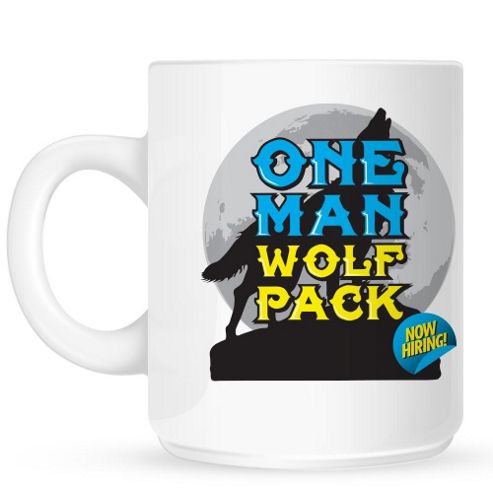 Image of One Man Wolf Pack Now Hiring 10oz Ceramic Mug
