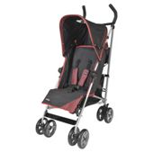 Kiddu Cruz 5-Position Lie Back Buggy, Black/Red