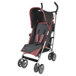 Kiddu Cruz 5-Position Lie Back Buggy, Black/Red