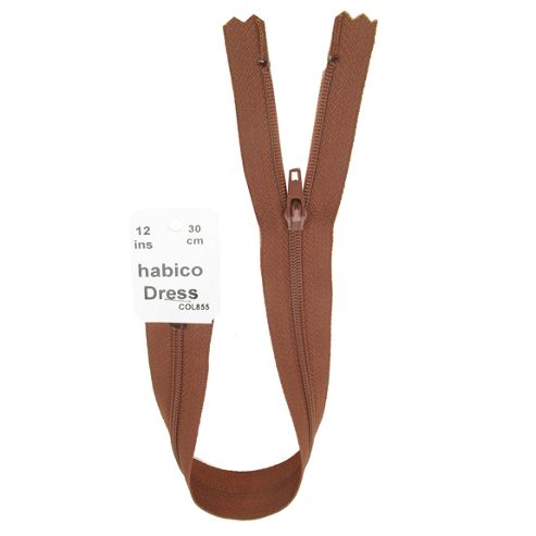 Image of Dress Zip - 30cm - Tan