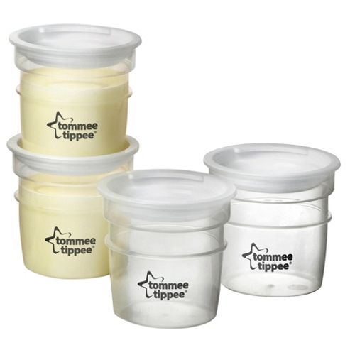 Image of Tommee Tippee Closer To Nature Milk Storage Pots X4